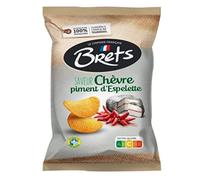 BRETS Chevre et Piment d'Espelette Patatas fritas con queso de oveja y pimienta de Espelette snack francés con aceite de girasol 125g