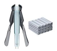 BREUAILY Alicates Anillo de Cerdo Automáticos con 2500 Grapas Tipo C Alicate de Anillos para Vallas Alicates Circlip para Jaulas de Mascotas Herramientas de Mantenimiento de Vallas (Negro)