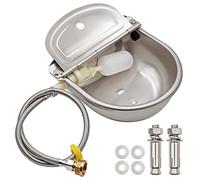 BREUAILY Bebedero AutomáTico Ganado Bebedero de Acero Inoxidable con Válvula de Flotador Ajustable y Tapón de Drenaje Cuenco de Agua Automático para Ganado Caballos Cabras Oveja Cabra