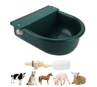 BREUAILY Bebedero Automático para Caballos Bebedero para Ganado con Válvula Flotante Y Orificios de Drenaje para Caballos Bovinos Cabras Ovejas Cerdos y Perros (Verde Oscuro)