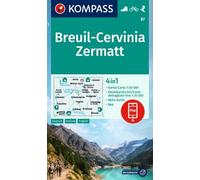 KOMPASS Wanderkarte 87 Breuil-Cervinia, Zermatt 1:50.000: 4in1 Wanderkarte mit Aktiv Guide und Detailkarten inklusive Karte zur offline Verwendung in der KOMPASS-App. Fahrradfahren. Skitouren.