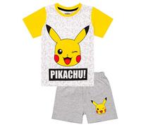 Breve Pijamas de Pokemon Pikachu Cara Gris del Amarillo del Muchacho