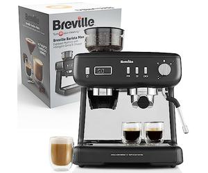 Breville Barista Max+ cafetera espresso | Molido y dosificación inteligentes | Temporizador de extracción de precisión | Espumador de leche integrado | Bomba italiana de 15 bares | Negro [VCF152X]