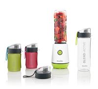 Breville Blend Active - Licuadora personal y batidora | 350 W | Paquete familiar | 4 botellas activas portátiles (300 ml | 600 ml) | Tapas a prueba de fugas | Blanco y verde [VBL252]