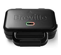 Breville excepcional sandwichera para rellenos generosos | Sandwichera para 2 sándwiches | Placas antiadherentes extraíbles | Acero inoxidable | Color negro [VST082X]
