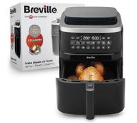 Breville Freidora de aire con función vapor | Freidora de aire digital de 7L con tecnología vapor SteamFry | 50% más eficiencia energética | 1700W | Color negro [VDF133X] | Enchufe UE