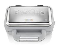 Breville Plancha para gofres DuraCeramic | Plancha para gofres antiadherente y fácil de limpiar con placas extraíbles Deep-Fill | Blanco y acero inoxidable [VST072X].