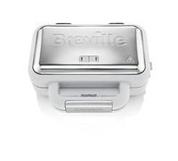 Breville Sandwichera DuraCeramic con platos hondos | sandwichera para 2 rebanadas con temperatura variable, blanca [VST070X]