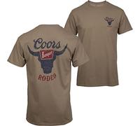 Brew City Coors Banquet - Camiseta de ajuste clásico para hombre con logotipo de Rodeo desgastado, color marrón