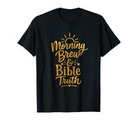 Brew de la mañana y la Biblia Verdad Cristiana Amante del Café Diseño Camiseta