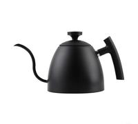 Brew Like a Professional Grade - Tetera de cuello de cisne de 1500 ml en material de acero inoxidable de alta calidad (negro con termómetro)