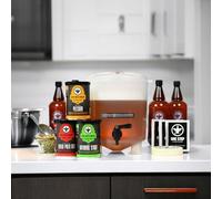 BrewDemon Kit de cerveza premium con botellas y recetas adicionales: el fermentador cónico elimina los sedimentos y hace cerveza casera de gran sabor, 1 galón. Recetas Pilsner, Stout e IPA