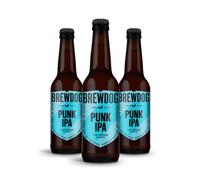 Brewdog Punk IPA - Cerveza Indian Pale Ale Escocesa de Estilo New England, Pack de 12 Botellas x 33 cl, Sabor Neutro y Ligero, Marcado por el Lúpulo, 5,4% Volumen de Alcohol