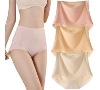 BreWel 3PCS Ancoho Panties Fresh Seamless Silky High Waist Hip Lifting Tummy Control Panties No Show Underwear Packs for Women (3PCS-B,XL)