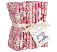 Brewer Tilda Fabrics Fat Quarter Bundle - 10 piezas, 20 x 22 pulgadas cada una - Colección de cestas de chatarra en color rojo/rosa/melocotón, TIL300125
