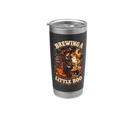 Brewing A Little Boo Anuncio de embarazo de Halloween Vaso térmico de acero inoxidable de doble pared