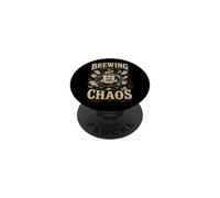 Brewing Through Chaos Diseño Café PopSockets PopGrip Adhesivo