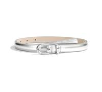 Breyhda Cinturón pequeño de mujer 1.5cm de ancho Cinturón decorativo para jeans Cinturón con hebilla para accesorios de vestir,Plata,102x1.5cm