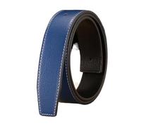 Breyhda Cinturones de cuero duraderos de repuesto con agujeros, cinturón decorativo sin hebilla para hombre de 3,7 cm de ancho, cinturón de cuero,Azul,125x3.7cm