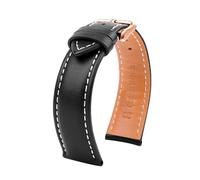 Breyhda Correa de cuero para hombre - Correa de repuesto clásica de 20 mm a 24 mm con hebilla de seguridad,21mm