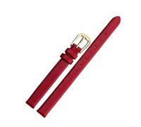 Breyhda Correa de cuero para mujer - Correa fina de 6 mm a 17 mm con hebilla de acero inoxidable plateada,Rojo,12mm