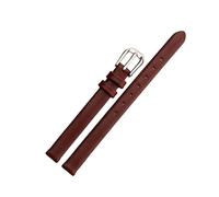 Breyhda Correa de cuero para mujer - Correa fina de 6 mm a 17 mm con hebilla de acero inoxidable plateada,Marrón,8mm