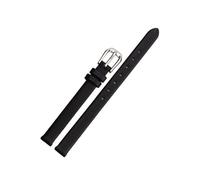 Breyhda Correa de cuero para mujer - Correa fina de 6 mm a 17 mm con hebilla de acero inoxidable plateada,Negro,16mm