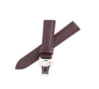 Breyhda Correa de reloj de cuero con hebilla de mariposa universal - Correa de repuesto de 12 mm a 24 mm con kit de herramientas,Marrón,16mm