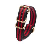 Breyhda Correa de reloj de lona de nailon de 18 mm, 20 mm, 22 mm y 24 mm: pulsera duradera con hebilla dorada, correa de repuesto universal.,20mm