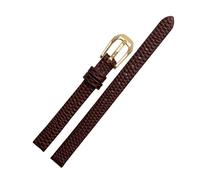 Breyhda Correa de reloj de piel con estampado de lagarto - Repuesto para mujer, de 6 mm a 16 mm, color blanco y rojo,10mm