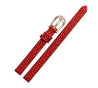 Breyhda Correa de reloj de piel con estampado de lagarto - Repuesto para mujer, de 6 mm a 16 mm, color blanco y rojo,8mm
