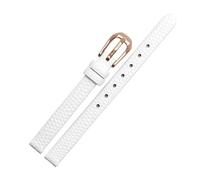 Breyhda Correa de reloj de piel con estampado de lagarto - Repuesto para mujer, de 6 mm a 16 mm, color blanco y rojo,12mm