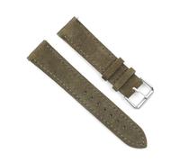 Breyhda Correa de reloj de piel de ante - Correa de repuesto de 18 mm a 24 mm con hebilla de acero inoxidable,Verde,19mm