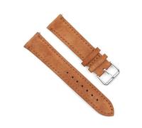 Breyhda Correa de reloj de piel de ante - Correa de repuesto de 18 mm a 24 mm con hebilla de acero inoxidable,Marrón,24mm