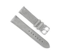 Breyhda Correa de reloj de piel de ante - Correa de repuesto de 18 mm a 24 mm con hebilla de acero inoxidable,Gris,19mm