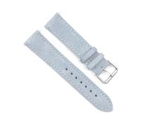 Breyhda Correa de reloj de piel de ante - Correa de repuesto de 18 mm a 24 mm con hebilla de acero inoxidable,Azul claro,19mm