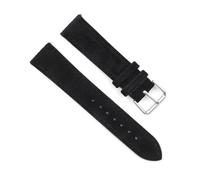 Breyhda Correa de reloj de piel de ante - Correa de repuesto de 18 mm a 24 mm con hebilla de acero inoxidable,Negro,18mm