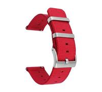 Breyhda Correa universal de nailon tejido para reloj (18 mm, 20 mm, 22 mm y 24 mm) - Correa ajustable de liberación rápida con herrajes de acero inoxidable,Rojo,22mm