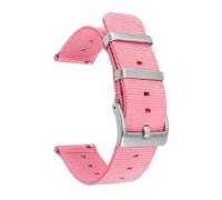 Breyhda Correa universal de nailon tejido para reloj (18 mm, 20 mm, 22 mm y 24 mm) - Correa ajustable de liberación rápida con herrajes de acero inoxidable,Rosa,22mm