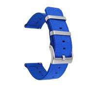 Breyhda Correa universal de nailon tejido para reloj (18 mm, 20 mm, 22 mm y 24 mm) - Correa ajustable de liberación rápida con herrajes de acero inoxidable,Azul,22mm