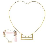 BRGD Arco a Forma di Cuore di Oro, 2x2m Set Arco Staccabile di Palloncini in Metallo per Matrimonio, Baby Shower, Festa di Compleanno, Anniversario