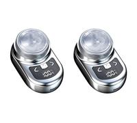 Briaatt 2X Afeitadora Eléctrica Portátil Afeitadora de Bolsillo para Hombres Mini Afeitadora de Barba Pantalla LCD de Alimentación Afeitadora Recargable para Viajes en Casa-B