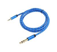 Briaatt Cable Auxiliar Adaptador 3.5mm A 6.35mm para Amplificador Mezclador Chapado en 3.5 Jack A 6.5 Jack Aux Cabo Macho A Macho 100cm
