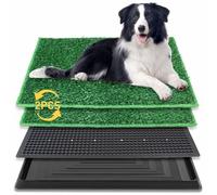 BRIAN & DANY 76 X 51cm Inodoro para Perros de Césped Artificial, Meadero para Perros con 2 Tapete de Césped para Reemplazar