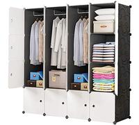 BRIAN & DANY Armario portátil, Guardarropa Combinado, Organizador de Almacenamiento Modular (16-Cube, Extra Sticers incluidos)