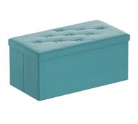 BRIAN & DANY Puff Almacenaje, Baúl de Almacenaje Plegable, Banco Almacenaje con Tapa, Taburete de Terciopelo para Dormitorio Entrada, 80 x 40 x 40 cm, Verde