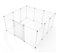 BRIAN & DANY Valla para Mascotas, Jaula para Conejos, Hámsters, Erizos, Valla para Animales Pequeños Jaula Modular, Parque con Puerta, 12 Paneles, 203 x 101 x 71 cm