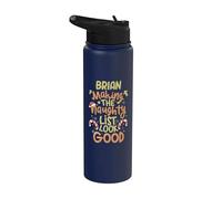 Brian Naughty List Funny Christmas Brian Nombre personalizado Stainless Steel Insulated Water Bottle