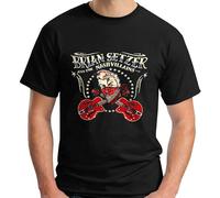 Brian Setzer & The Nashvillains Rock Music Black T-Shirt Size T-Shirt Black M