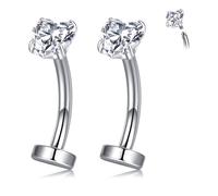 Briana Williams 14G Piercing ombligo tous Titanio Plata 10mm Rosa Púrpura Amarillo Azul CZ Anillo del vientre Piercings de banana Joyería para mujer Hombre